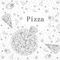 Pizza. Tasty pizza. Illustrated pizza, perfect for your menu.